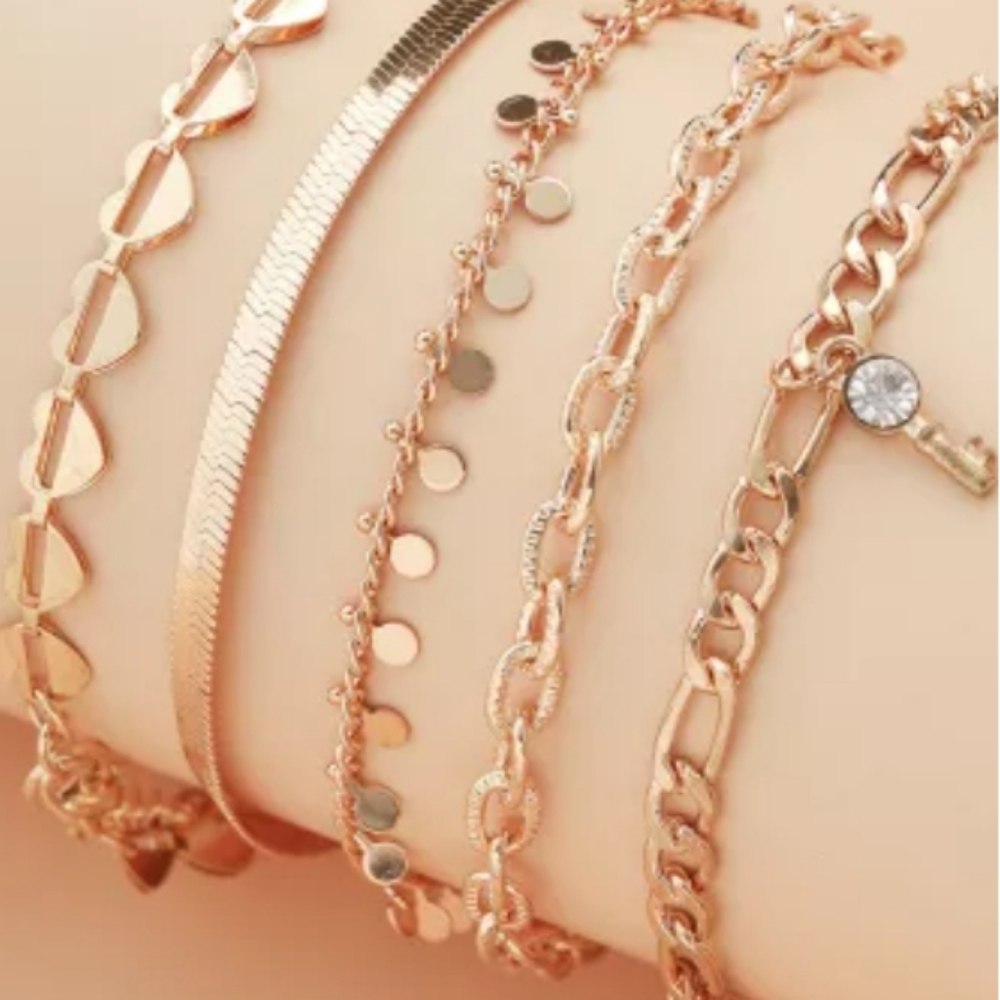 🌼🎉HP🎉New boutique 5 piece anklet set - Picture 4 of 10
